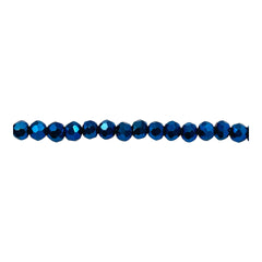 4mm Thunder Polish Glass Crystal Roundel Cut Blue Light