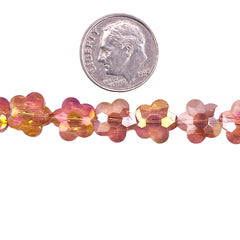 10mm Flower Glass Crystal Lt. Peach AB