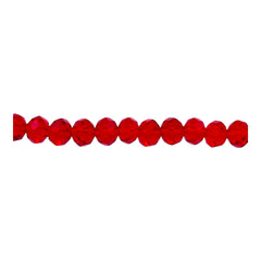 6mm Thunder Polish Glass Crystal Roundel Cut Red