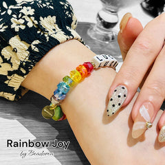 The Rainbow Joy Customized Message Bracelet