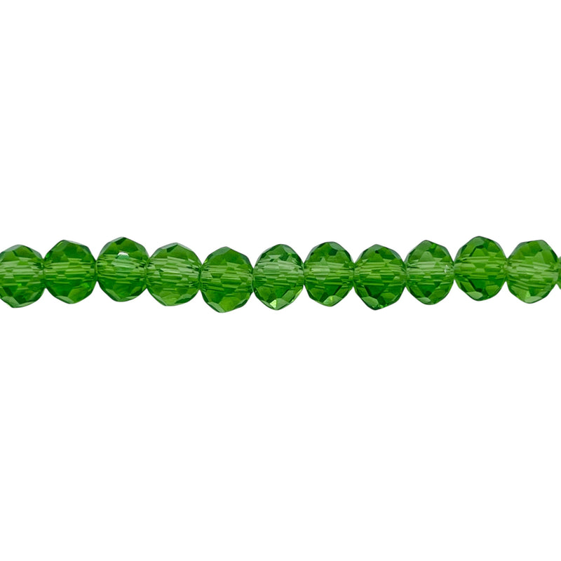 6mm Thunder Polish Glass Crystal Roundel Cut Peridot
