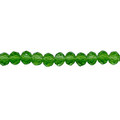 6mm Thunder Polish Glass Crystal Roundel Cut Peridot