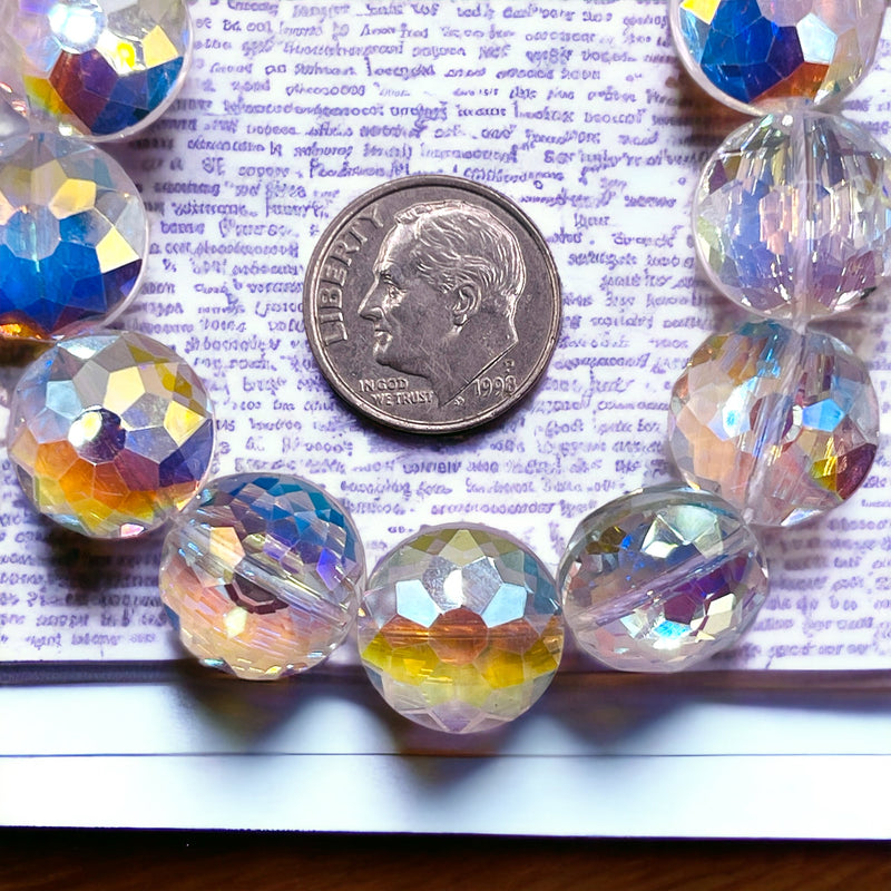 14mm Coin Glass Crystal Super AB