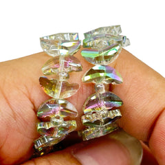 10x4mm Butterfly Wing Glass Crystal Light Magic Green