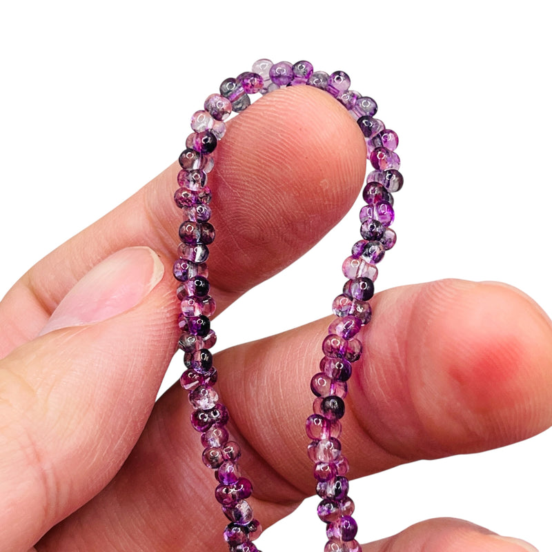 4.5mm Thunder Polish Glass Crystal Peanut Amethyst
