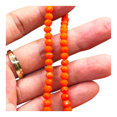 6mm Thunder Polish Glass Crystal Roundel Cut Orange Jade Purple Magic