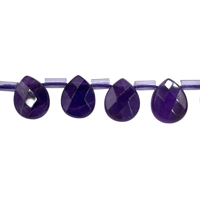 10x8mm Flat Teardrop Cut Amethyst