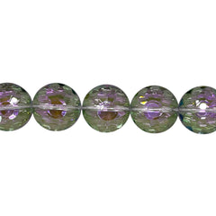 14mm Coin Faceted Glass Crystal Magic Purple