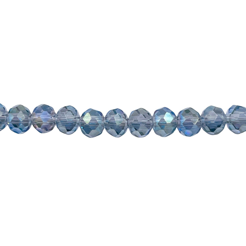 6mm Thunder Polish Glass Crystal Roundel Cut Green Magic