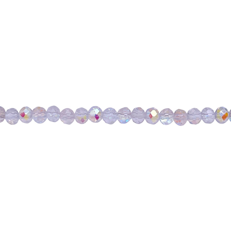 4mm Thunder Polish Glass Crystal Roundel Cut Super AB