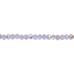 4mm Thunder Polish Glass Crystal Roundel Cut Super AB