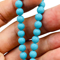 6mm Round Shell Pearl Turquoise