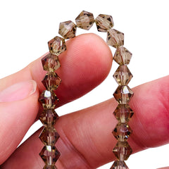 6mm Thunder Polish Glass Crystal Bicone Black Diamond