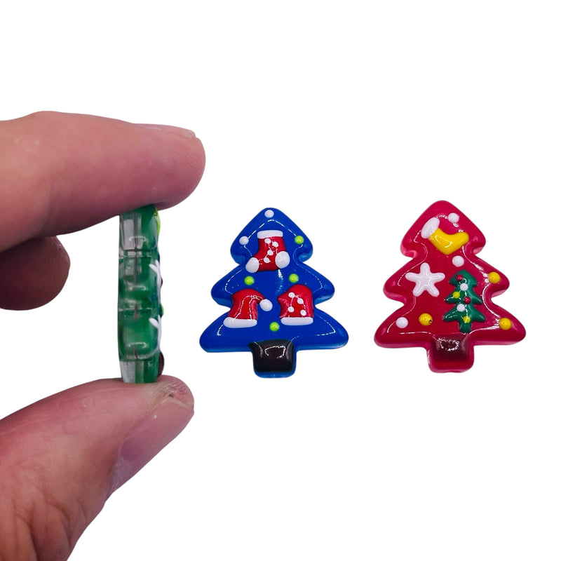 27x19mm Christmas Tree Lampwork Combo