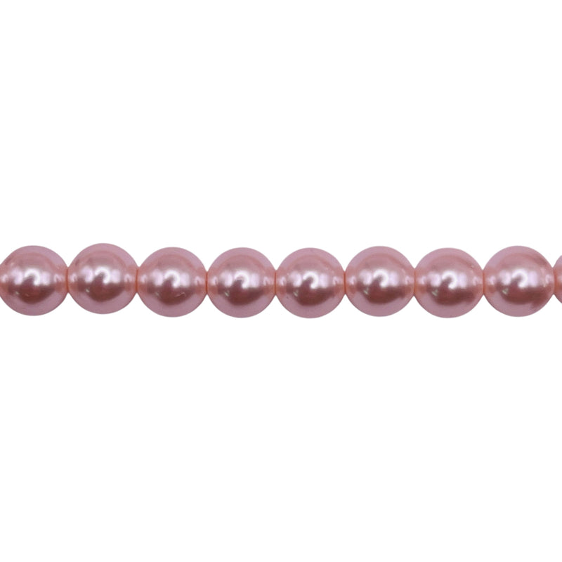 6mm Round Thunder Polish Glass Pearl Pink