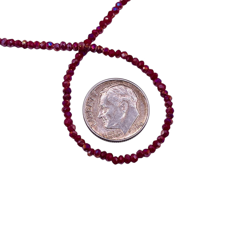 2mm Thunder Polish Glass Crystal Roundel Cut Ruby Jade AB