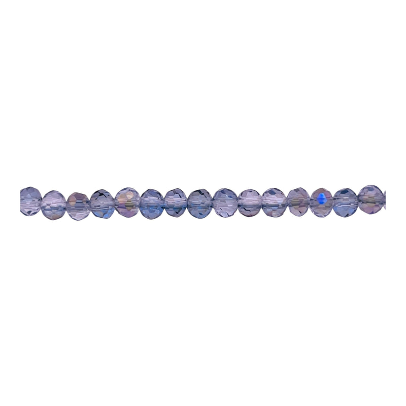 4mm Thunder Polish Glass Crystal Roundel Cut Blue Magic