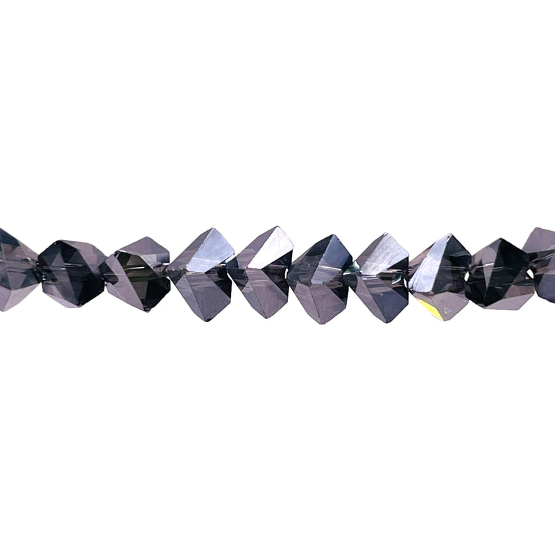 8mm Triangle Glass Crystal Silver Gray