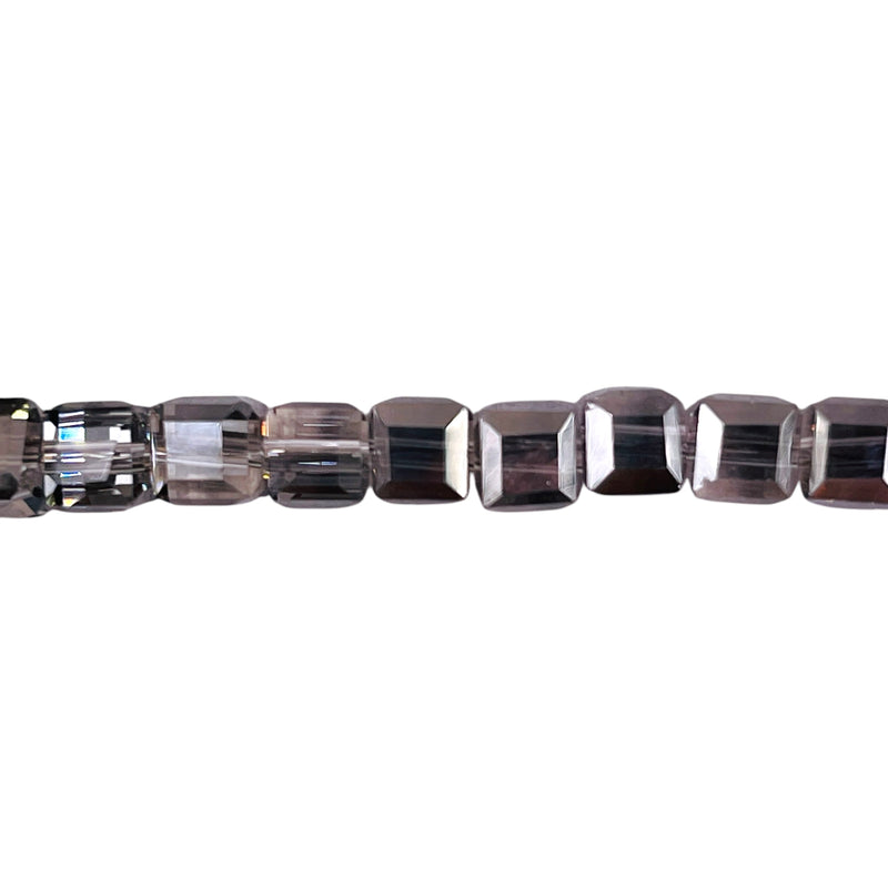 6mm Cube Glass Crystal Silver Gray