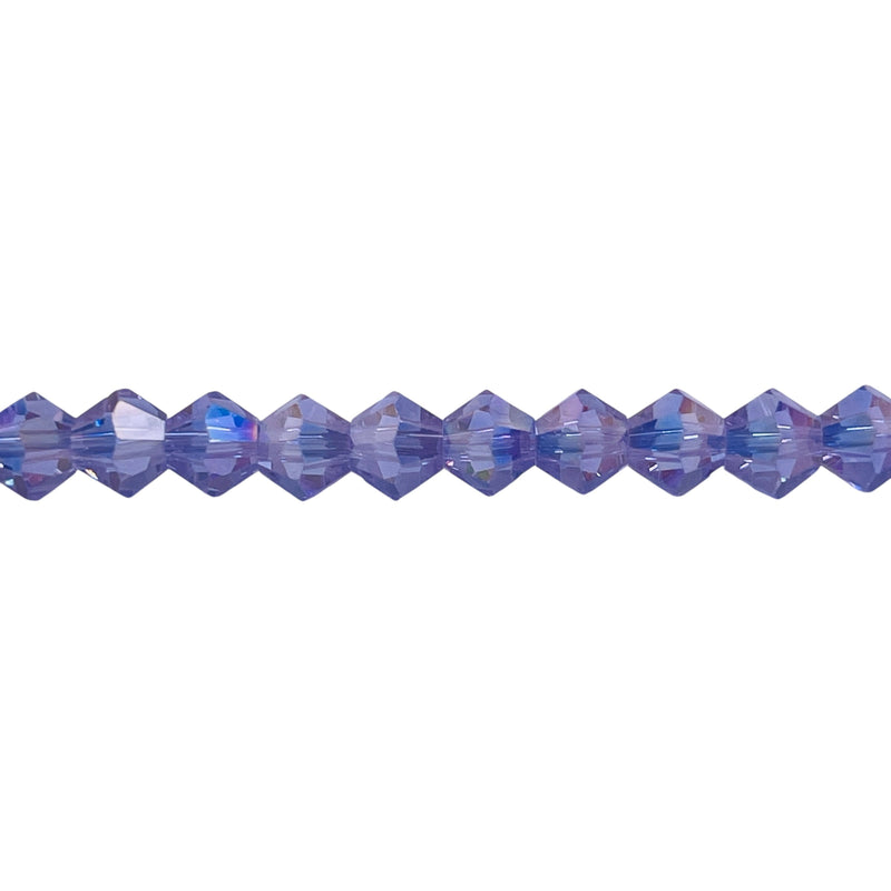 6mm Thunder Polish Glass Crystal Bicone Lt. Purple