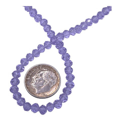 4mm Thunder Polish Glass Crystal Roundel Cut Lt. Purple