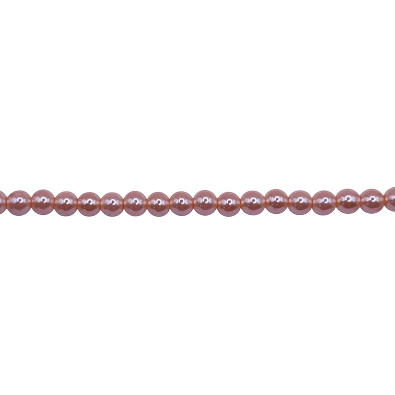3mm Round Thunder Polish Glass Pearl Peach