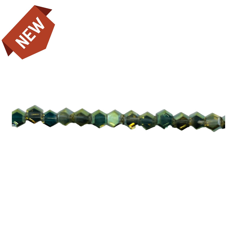 5mm Hexagon Glass Crystal Magic Green