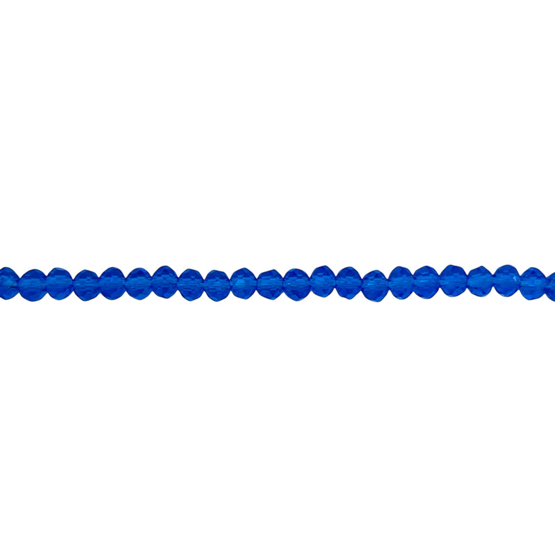 3mm Thunder Polish Glass Crystal Roundel Cut Sapphire