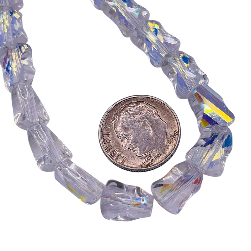 10x8mm Twisted Bow Tie Glass Crystal Super AB