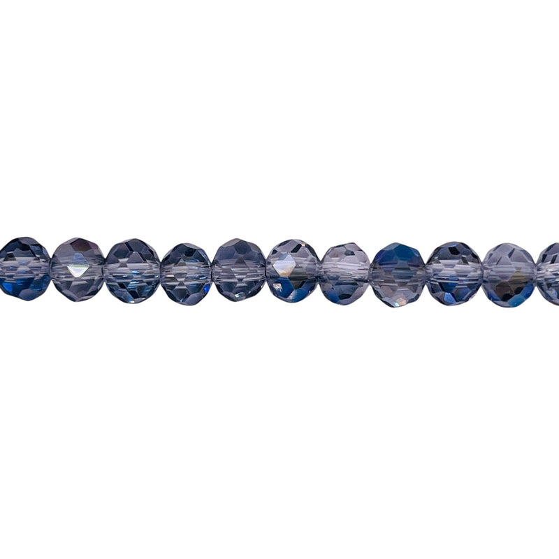 6mm Thunder Polish Glass Crystal Roundel Cut Blue Magic