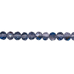 6mm Thunder Polish Glass Crystal Roundel Cut Blue Magic