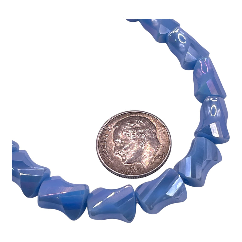 10x8mm Twisted Bow Tie Glass Crystal Lt. Sapphire Jade AB