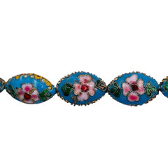 18x12mm Oval Cloisonne Blue