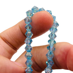 6mm Thunder Polish Glass Crystal Bicone Lt. Aquamarine