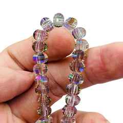 8mm Lantern Glass Crystal Magic Purple