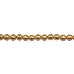 4mm Round Thunder Polish Glass Pearl Gold