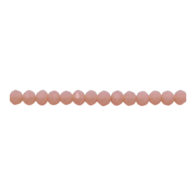 4mm Thunder Polish Glass Crystal Roundel Cut Beige Jade