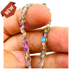 5mm Hexagon Glass Crystal Magic Purple Light