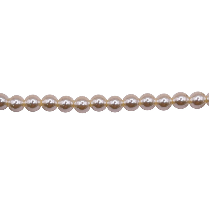 4mm Round Thunder Polish Glass Pearl Light Gold