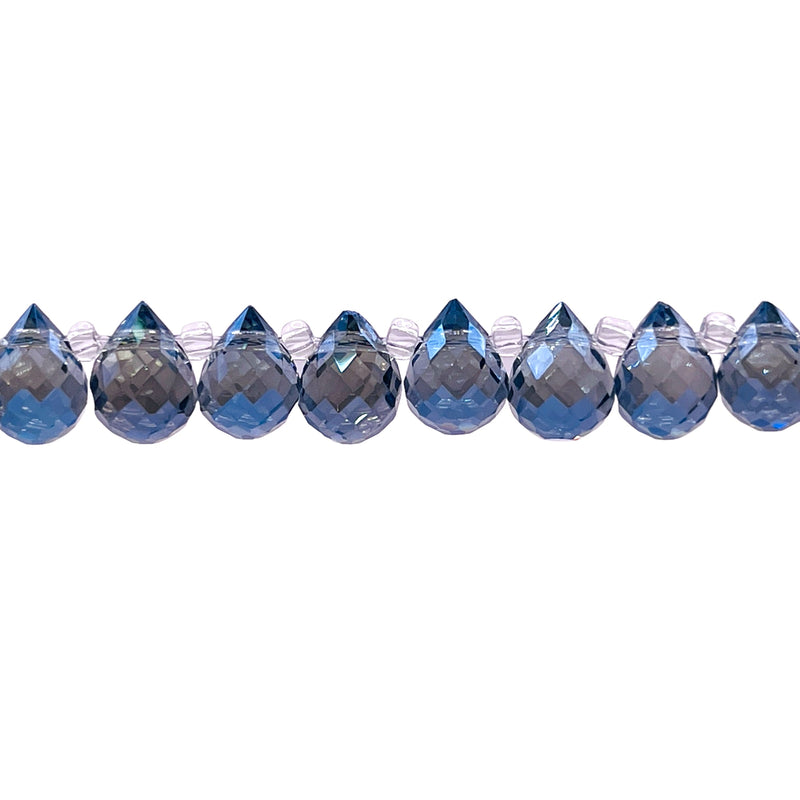 8x6mm Teardrop Glass Crystal Magic Blue