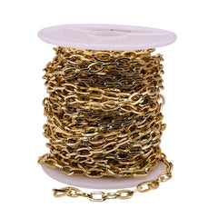 Losolo 8x4mm Stainless Steel Chain 18K Gold Plated