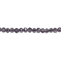 4mm Thunder Polish Glass Crystal Roundel Cut Silver Gray