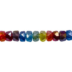 8x4mm Cylinder Cut Glass Crystal Rainbow