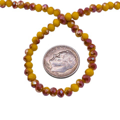 4mm Thunder Polish Glass Crystal Roundel Cut Banana Jade HMO