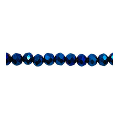 6mm Thunder Polish Glass Crystal Roundel Cut Blue Light