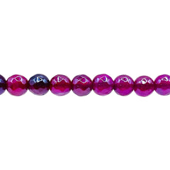 8mm Round Cut Agate Fuscia Shine