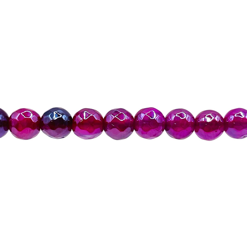 6mm Round Cut Agate Fuscia Shine