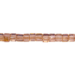 4mm Cube Glass Crystal Gold Champagne