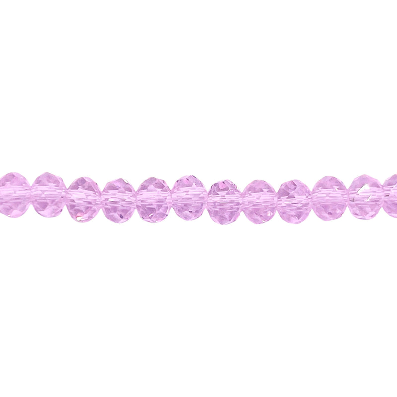 6mm Thunder Polish Glass Crystal Roundel Cut Rosaline