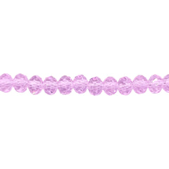 6mm Thunder Polish Glass Crystal Roundel Cut Rosaline